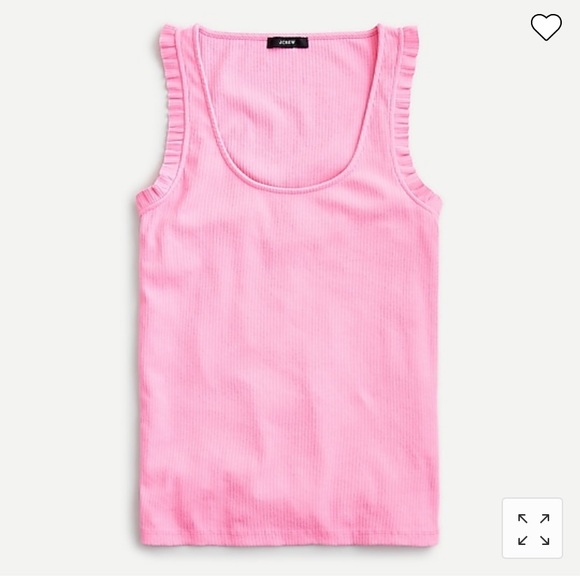 J. Crew Tops - J CREW Ribbed Ruffle tank in ORANGE